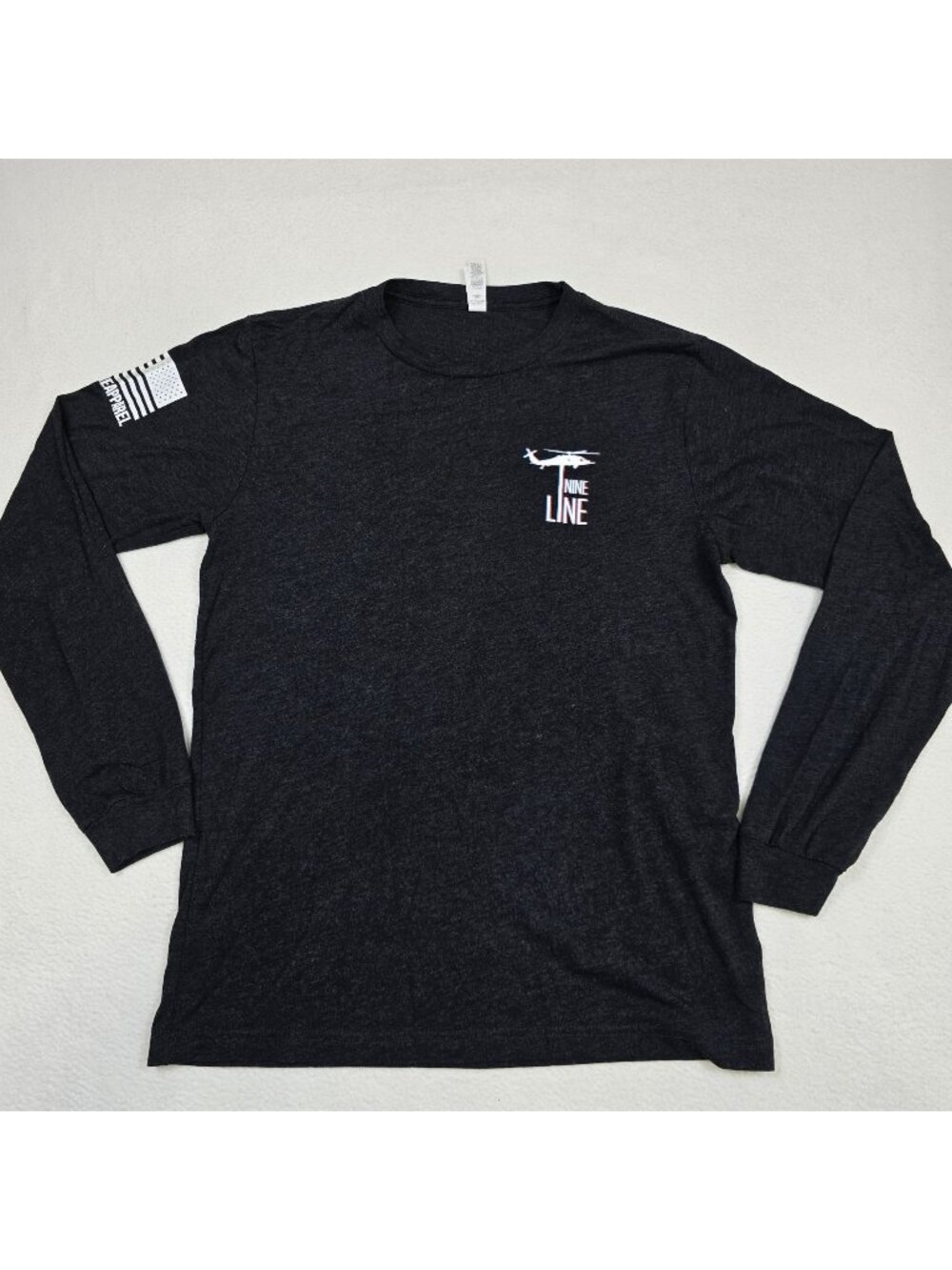 Gremlin Nine Line Long Sleeve T-Shirt Size M Black Patriot